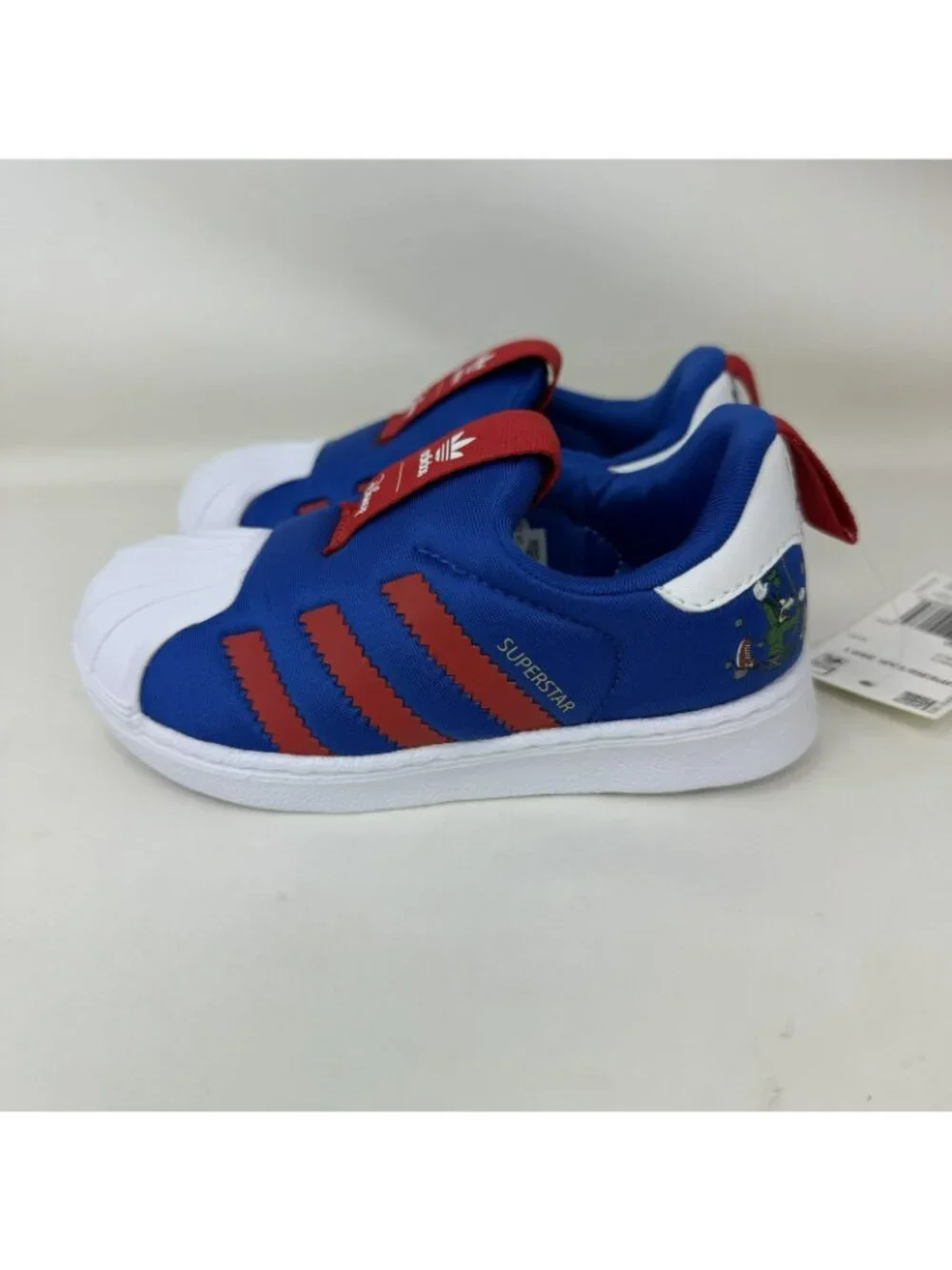 Adidas Superstar 360 Disney Goofy Slip On Shoes Blue White Toddler Size 7K